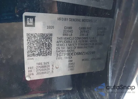 2021 GMC Sierra 1500 2Wd Short Box Slt from USA, damaged, VIN 1GTP8DED6MZ142249